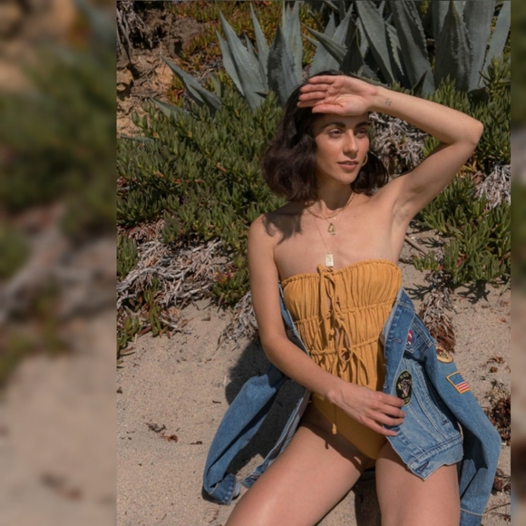 Solid & Striped Paula Suit in Metallic Gold NWT - Picture 13 of 15